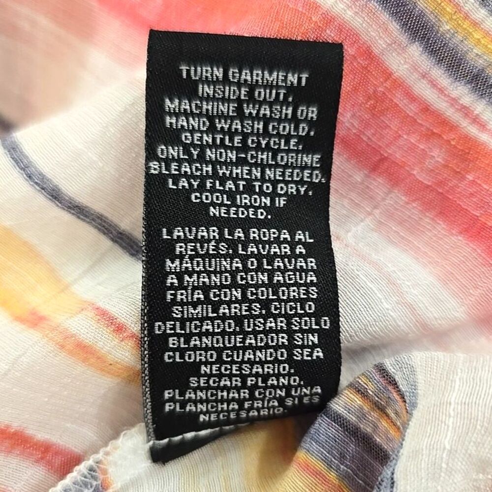 Multicolor Stripe Lightweight Button Long Tunic W… - image 7